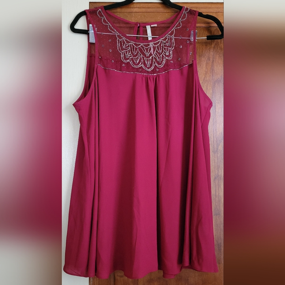 Lauren Conrad Burgandy Sleeveless Tank Top Size XLarge #25